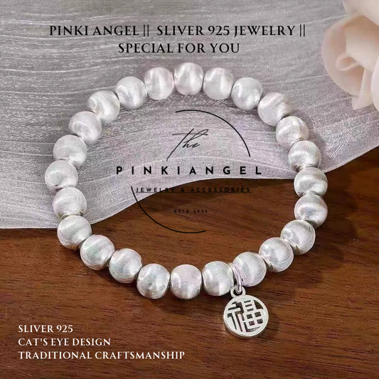 Fu - Cat’s eye style Silver 925 bracelet